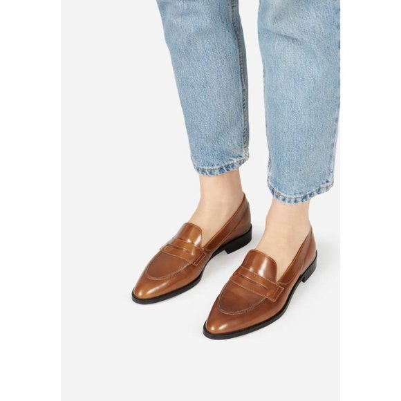 Everlane Shoes - Everlane The Modern Penny Loafer in Cognac Leather 9 New Womens Oxfords